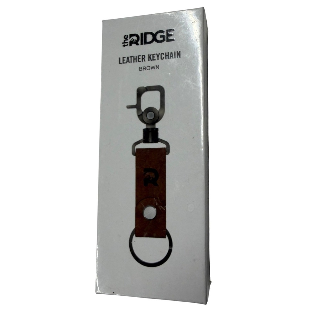 New Ridge Leather Keychain Brown Oil Waxed Full Grain Leather Gunmetal Clip R907